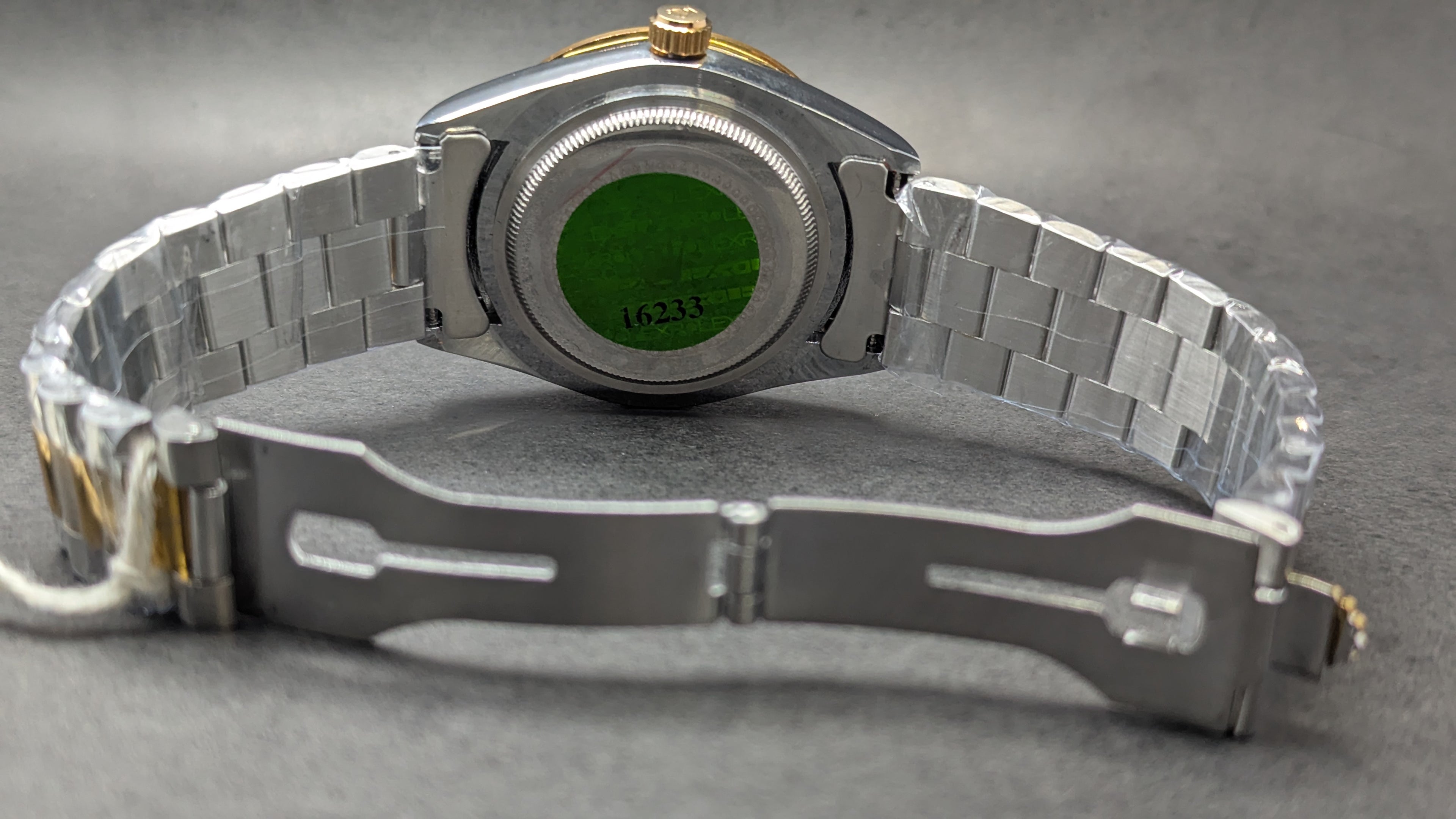 Rolex Date-just men's watch with Blue Plain Bezel Dialer - Rolex