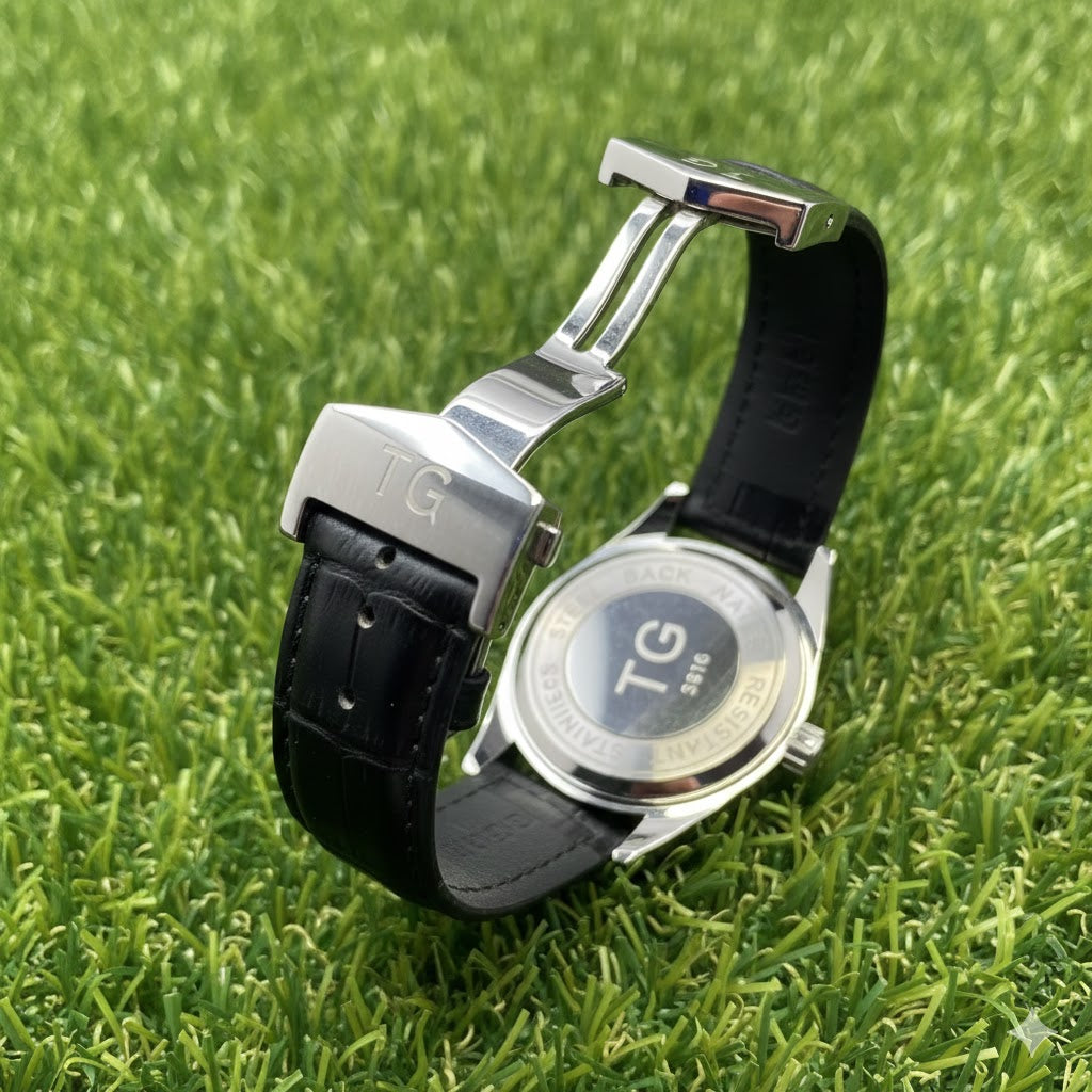 Tag Heuer Calibre 5 Black Belt Silver Bezel Black Dial